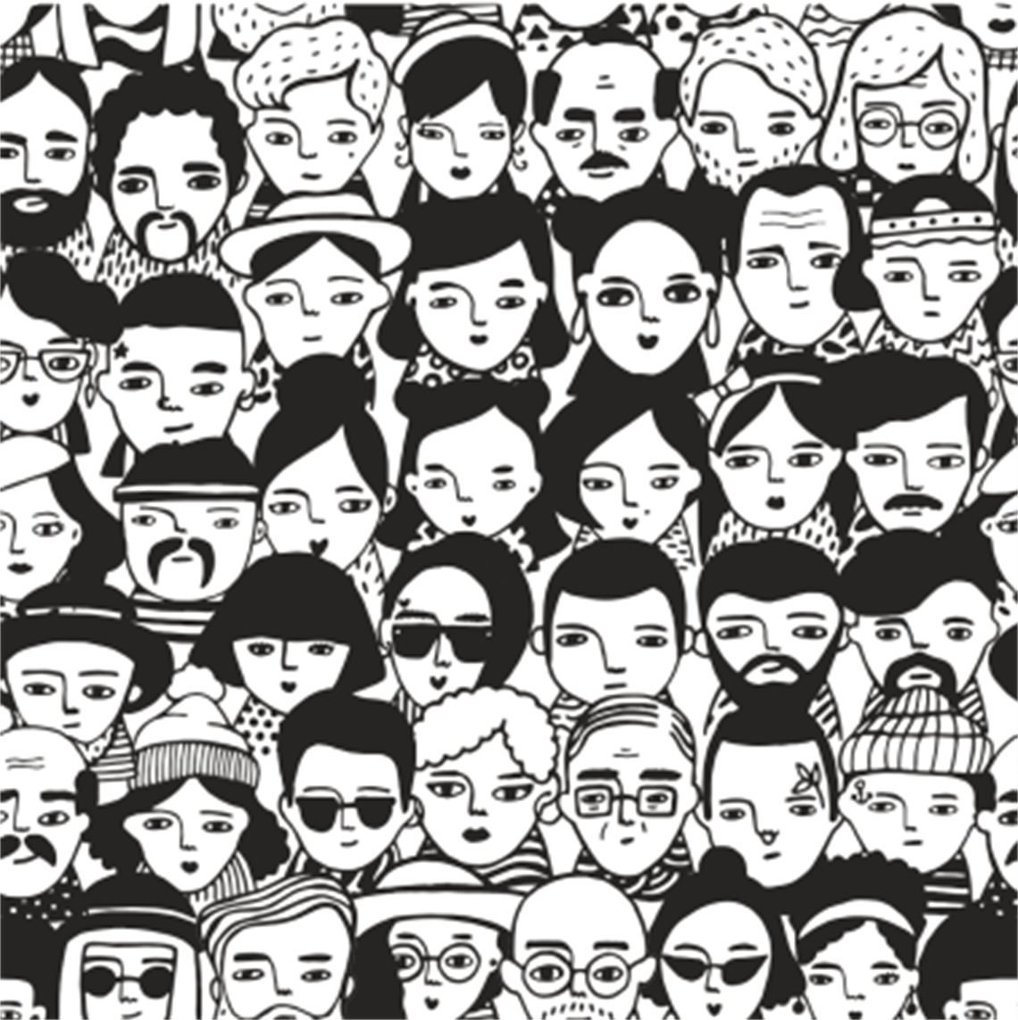 drawing of faces