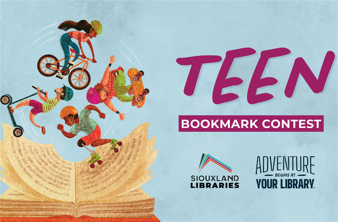 teen bookmark contest - adventure begins at your library
