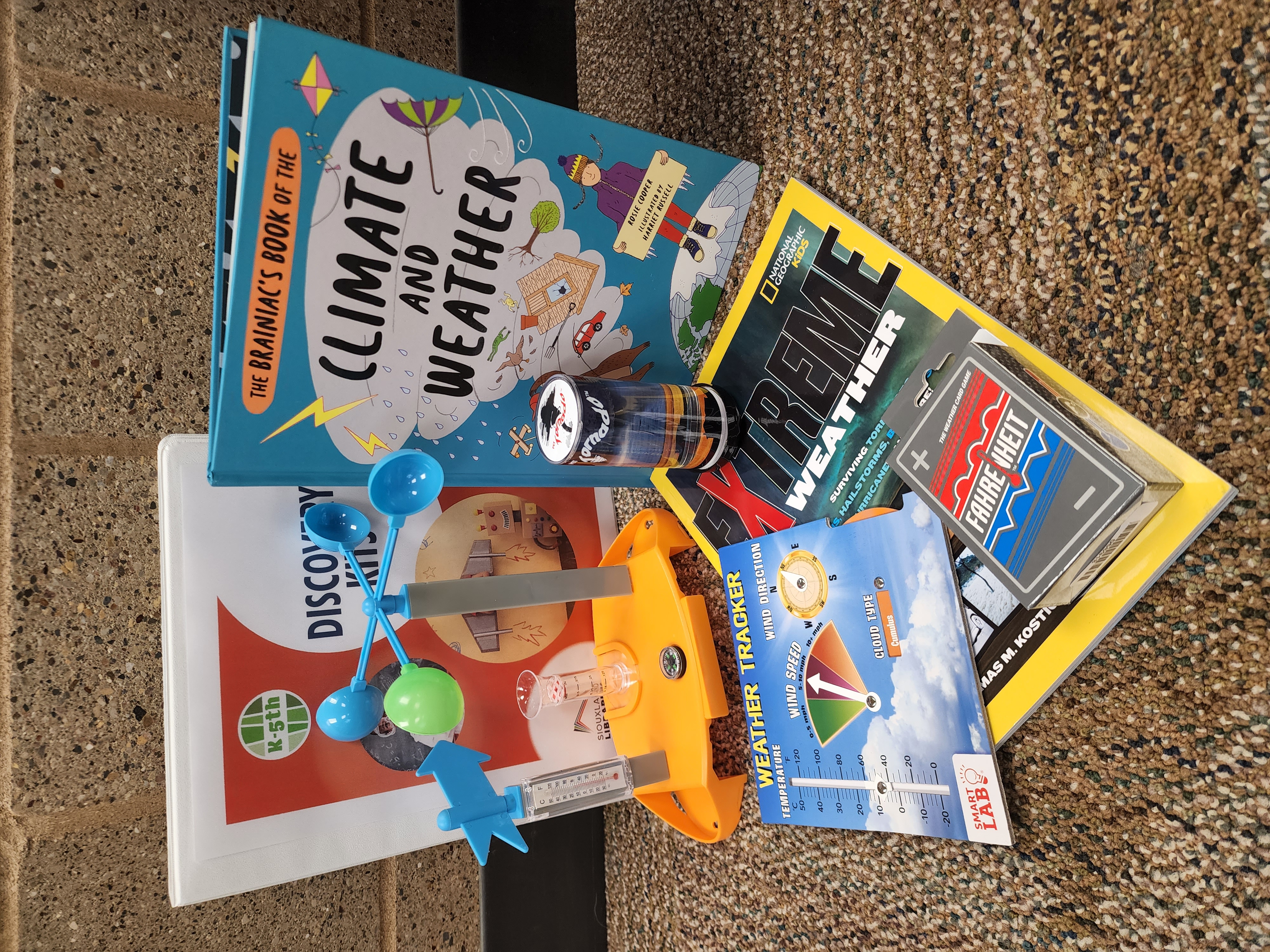 Weather-themed discovery kit contents