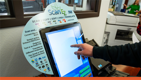 Customer using scan station