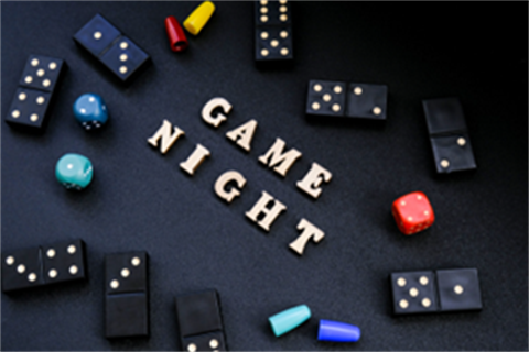 Game Night with dominoes and dice
